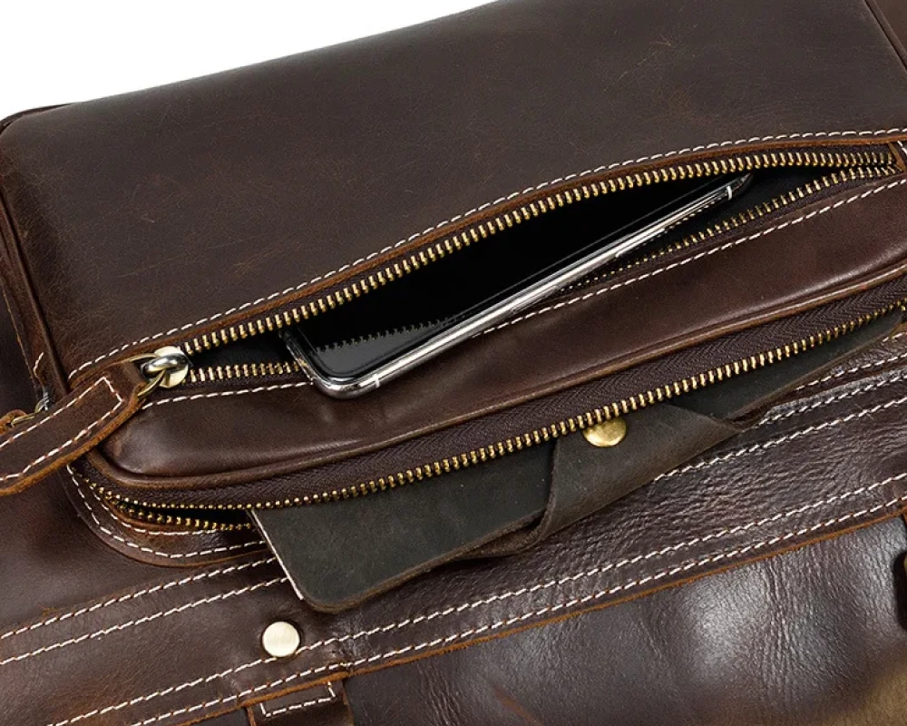 carry on leather duffle bag
